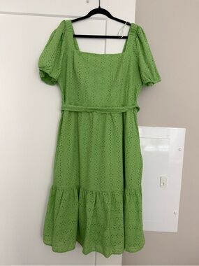 Draper James RSVP Green Eyelet Midi Dress XXL